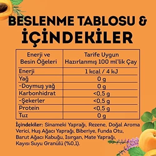 Lipton Slim Plus Kayısılı Bitki Meyve Çayı, 20li