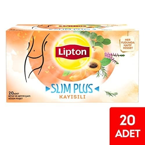 Lipton Slim Plus Kayısılı Bitki Meyve Çayı, 20li