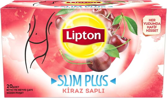 Lipton Slim Plus Kirazlı Bitki Meyve Çayı, 20li
