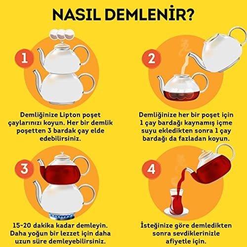 Lipton Yellow Label Demlik Poşet Çay, 100lü, 320g