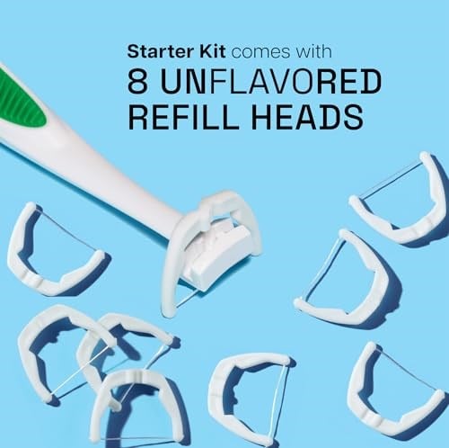 Listerine Ultraclean Access Flosser, Ağız Bakımı ve Hijyen için 8 Tek Kullanımlık Geçmeli Diş Flosser Kafa Yedeği, Dayanıklı Diş İpi Plağı Çıkarmaya Yardımcı Olur (6lı Paket)