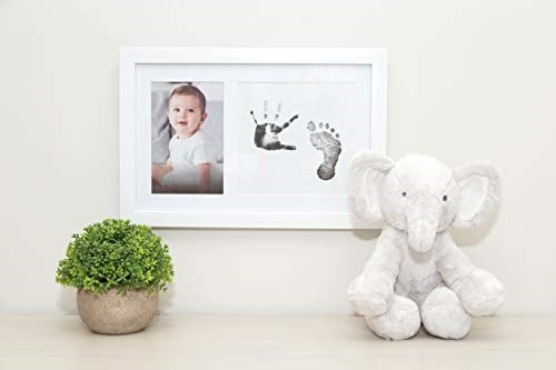 Little Pear Bebek El İzi ve Ayak İzi Çerçevesi, Cinsiyet-Nötr Bebek Baskı Çerçevesi, Kız veya Erkek Bebek Baskı Resim Çerçevesi, Beyaz
