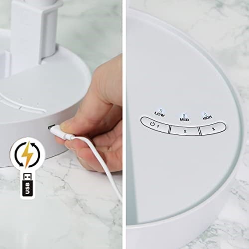 LIVINGTON Fold & Cold – Uzatılabilir Mini Vantilatör, Pilli, Güçlü USB Vantilatör, 10 Saat Çalışma Süresi, Esnek Ayaklı ve Masa Vantilatörü, 1 m Yüksekliğe Kadar Uzatılabilir
