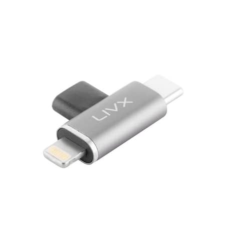 Livx Type C To Lightning/Type C Şarj ve 5Gbps Veri Aktarımı iPhone Yuva Çevirici Dönüştürücü Otg Adaptör Otgbt - Seçenekler: Tek Adet, İki Adet
