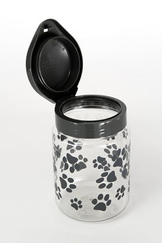 Lixit Köpekler, Kediler, Küçük Hayvanlar ve Kuşlar için Yiyecek ve Ödül Saklama Kavanozları. (1,814 ml, Gri) - Seçenekler: 44oz, 64oz, 128oz