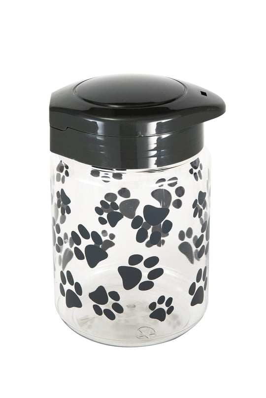 Lixit Köpekler, Kediler, Küçük Hayvanlar ve Kuşlar için Yiyecek ve Ödül Saklama Kavanozları. (1,814 ml, Gri) - Seçenekler: 44oz, 64oz, 128oz