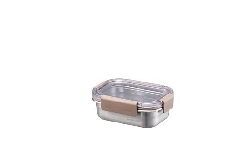 LocknLock Paslanmaz Çelik Fırın - Saklama Kabı Dörtgen Kilitli 310 ml - Kahverengi
