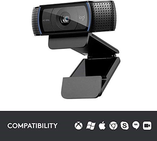 Logitech C920 HD Pro Webcam (USB, otomatik odaklama, mikrofon) siyah