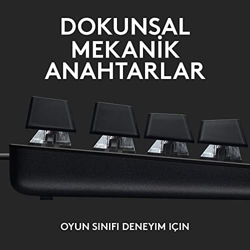 Logitech G G413 SE TKL Kablolu Oyuncu Klavyesi, Dokunsal Mekanik Anahtarlar, Arkadan Aydınlatmalı, Windows, macOS ile Uyumlu, Siyah