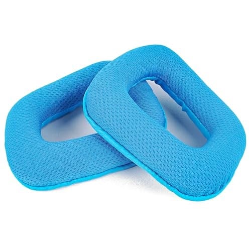 Logitech G430, G930, G35, F450, G432, G332 Kulaklıklar, Kulak Kılıfları için Yedek Kulak Pedleri (Mesh Kumaş/Mavi)