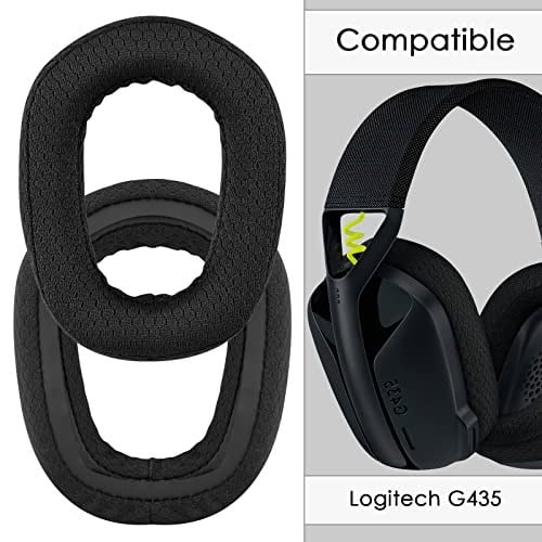 Logitech G435 Bluetooth Kablosuz Oyun Kulaklıkları Kulak Yastıkları, Kulaklık Kulaklıkları için Yedek Kulak Pedleri (Mesh Kumaş/Siyah)
