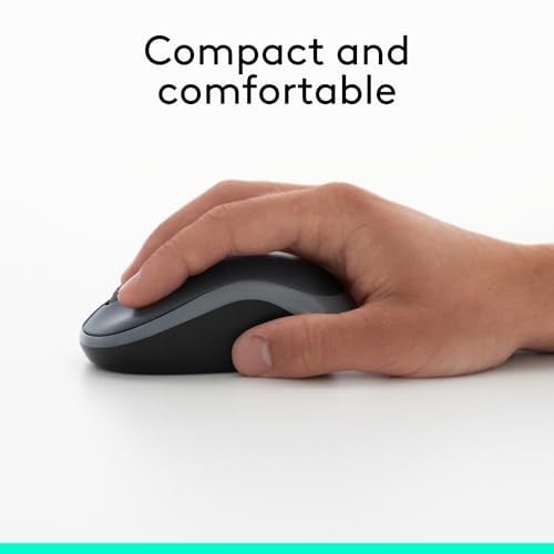 Logitech M185 kablosuz fare, 2,4 GHz USB nano alıcılı, 12 ay pil ömrü, 1000 DPI optik izleme, sol ve sağ elini kullananlar için, PC, Mac, dizüstü bilgisayar ile uyumlu, kırmızı