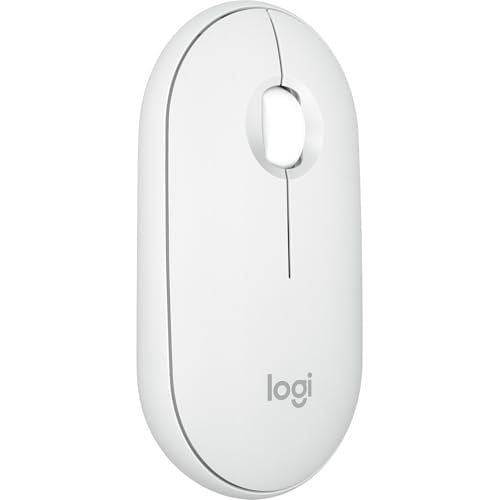 Logitech M350s Pebble Mouse 2 İnce Bluetooth Kablosuz Mouse, Taşınabilir, Hafif, Özelleştirilebilir Tuş, Sessiz Tıklama, Windows, macOS, iPadOS, Android, Chrome İşletim Sistemleri, Easy-Switch, Beyaz