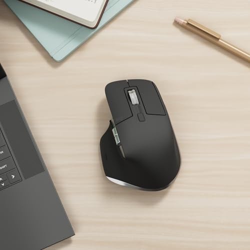 Logitech Mac için MX Master 3S Performans Kablosuz Mouse, 8.000 DPI, Apple ve iPad için, Sessiz, Ergonomik, Ultra Hızlı Kaydırma, Çoklu Cihaz Özelliği, Bluetooth, Siyah