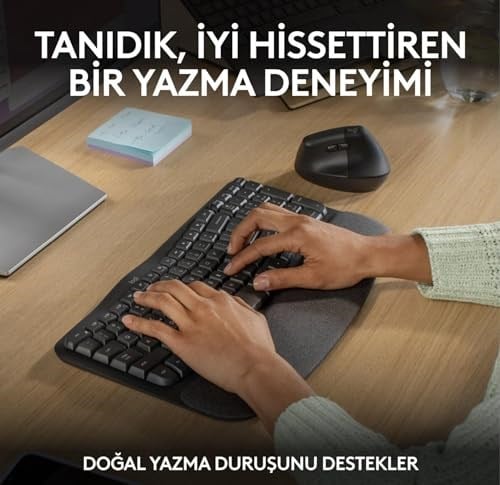 Logitech Wave Keys Kablosuz Klavye, Siyah