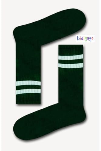 Long Atletik Unisex Çizgili Tenis Kolej Çorap-1