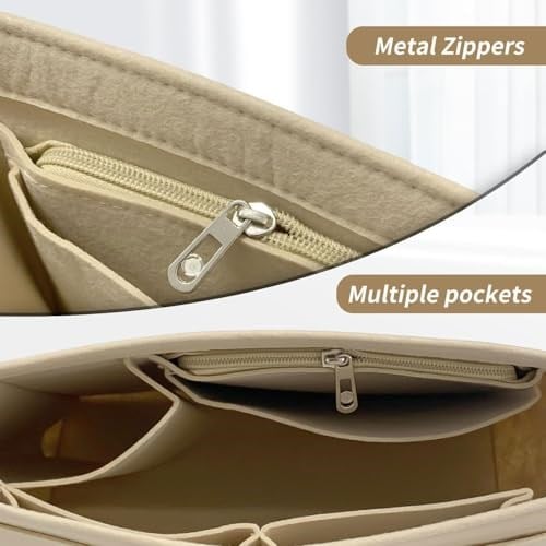 Longchamp çanta düzenleyici, Longchamp Pliage M için düzenleyici, Longchamp M için çanta düzenleyici, Longchamp için cüzdan düzenleyici, çok cepli keçe çanta düzenleyici, el çantası d - Bedenler: M, L