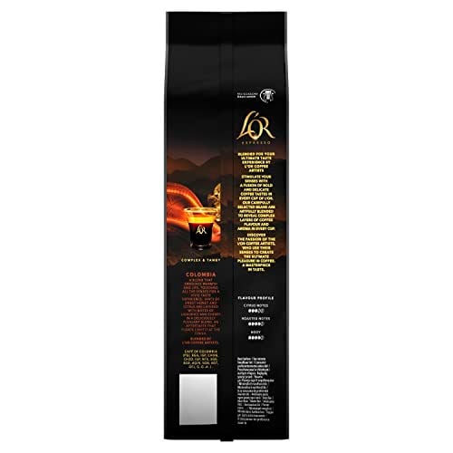 LOR Espresso Colombia Çekirdek Kahve,%100 Arabica, Zengin Lezzet, Yoğunluk 8, 500 Gram