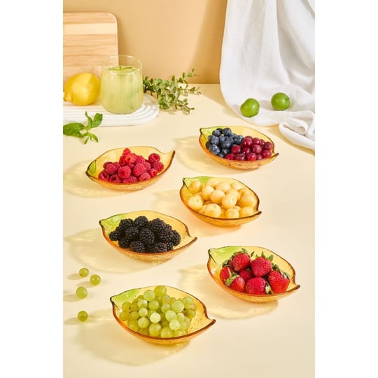 Lora Bianca Citrus 6lı Limon Formlu Cam Mini Çerez/meyve/meze Kasesi Seti