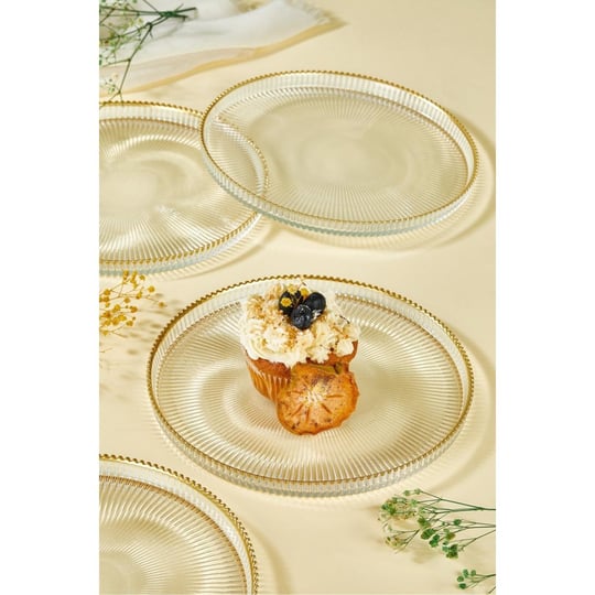Lora Bianca Paris 6 Parça Pasta/kek/tatlı Tabağı Seti Şeffaf