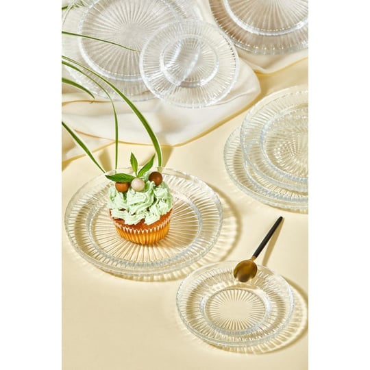 Lora Bianca Riva 12 Parça Çay Ve Pasta/tatlı Tabağı Seti Şeffaf