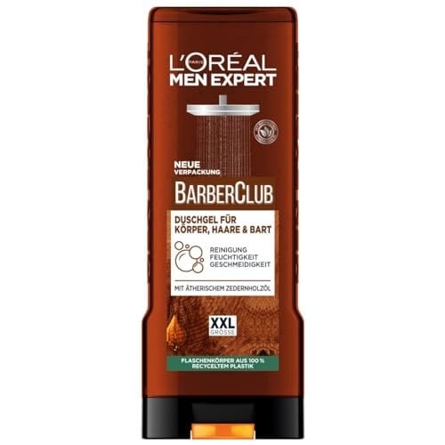 LOréal Men Expert Barber Club XXL Erkek Duş Jeli, Vücut, Saç ve Sakal İçin, 400 ml