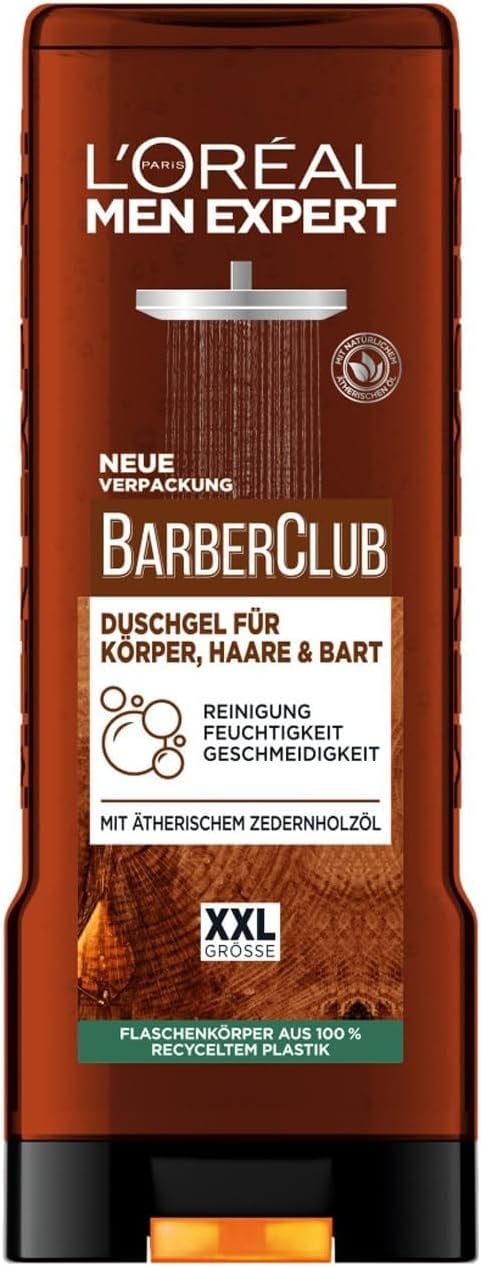 LOréal Men Expert Barber Club XXL Erkek Duş Jeli, Vücut, Saç ve Sakal İçin, 400 ml