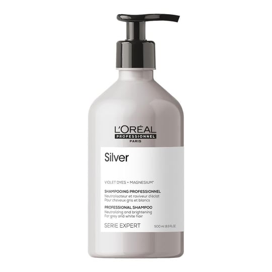 LOréal Professionnel Paris Serie Expert Silver Çok Açık Sarı, Gri Ve Beyaz Saçlar Için Renk Dengeleyici Mavi Şampuan 500ml