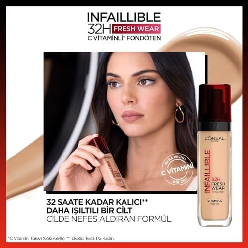 LOreal Paris Infaillible 32H Fresh Wear C Vitaminli Fondöten - 200 Golden Sand 30 ml