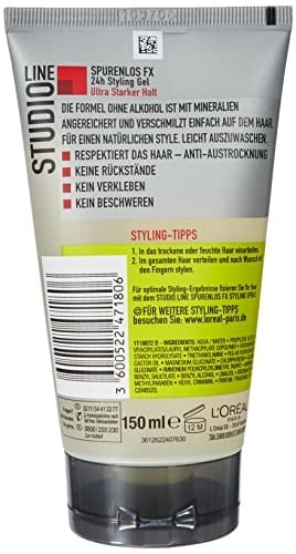 LOreal Paris Studio Line Traceless Fx Styling Gel 24H Ultra Güçlü Tutuş – Kalıntı Bırakmadan Pürüzsüz Saçlar İçin Mineral Zenginleştirilmiş Formül