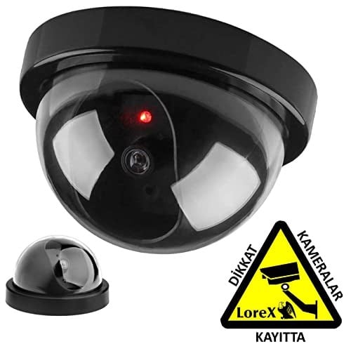 LOREX Robotix RB-SK04 Caydırıcı DOME Kamera + Dikkat Kameralar Kayıtta Etiketi - Sahte Kamera