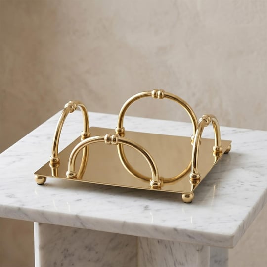 Lucky Art Dekoratif Gold Paslanmaz Çelik Peçetelik 16 Cm