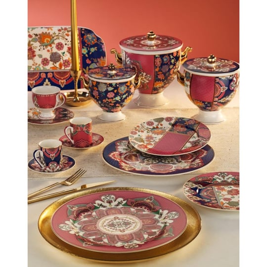 Lucky Art Etro Bone 20 Cm 4lü Yuvarlak Tabak Seti