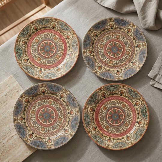 Lucky Art Rosea Bone 4’lü Servis Tabağı Seti 27 Cm