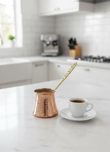 LUDIA Dövme Bakır El Yapımı Cezve Kahve Cezvesi (279ml)