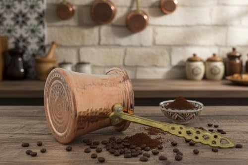 LUDIA Dövme Bakır El Yapımı Cezve Kahve Cezvesi (279ml)