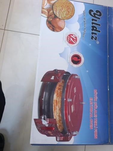 Lüks Büyük Döner Tepsili Yuvarlak Fırın Termostatlı Elektrikli Börek Fırını 1400W Isıya Dayanıklı Cam Kapaklı pizza fırını börek fırını