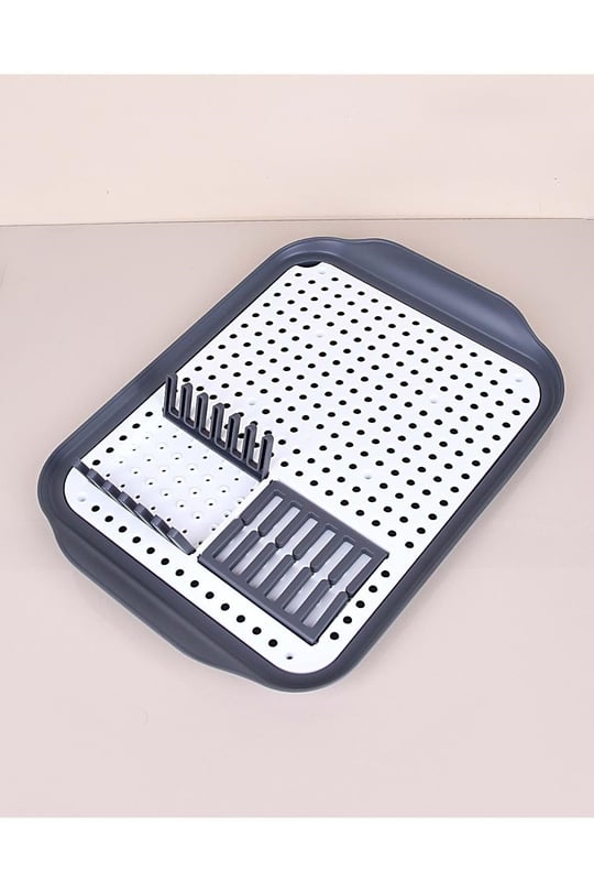 Lüks Plastik Süzmatik Tabaklık Gri 30 * 41cm