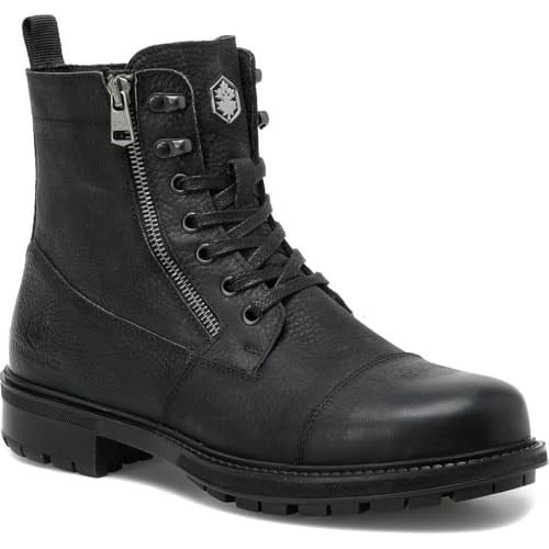 LUMBERJACK RAMONES 1PR HAKİKİ DERİ FERMUARLI CASUAL GÜNLÜK ERKEK BOT SİYAH 42