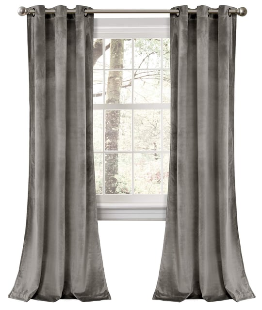 Lush Decor Prima Kadife Perdeler Renkli Blok Oda Karartma Pencere Panel Seti Oturma, Yemek, Yatak Odası (Çifti), 96,5 cm G x 213,4 cm L, Gri - Seçenekler: 38