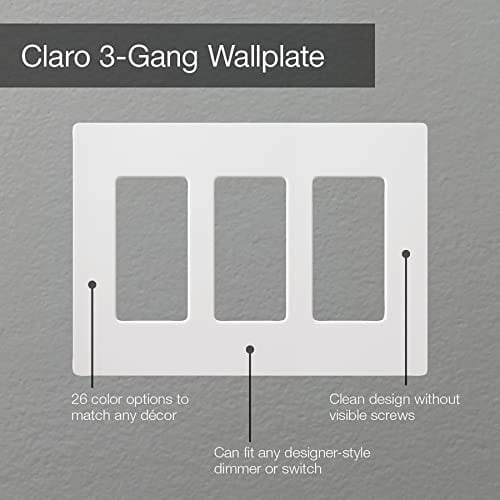 Lutron Claro 3 Gang Dekoratör/Rocker Duvar Plakası, Parlak, Kahverengi (1li Paket) | CW-3-BR