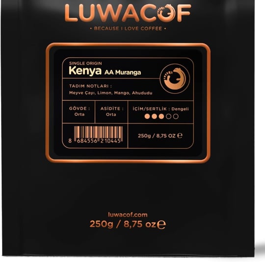 Luwacof Kenya AA Muranga Yöresel Kahve (Öğütülmüş Filtre Kahve) 250 Gr