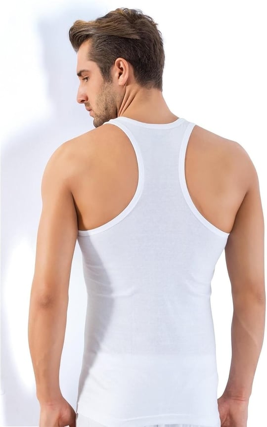 Lüx Drm Erkek Beyaz Sporcu Rambo Pamuklu Atlet, XL, SL1008LX-869SC00184032