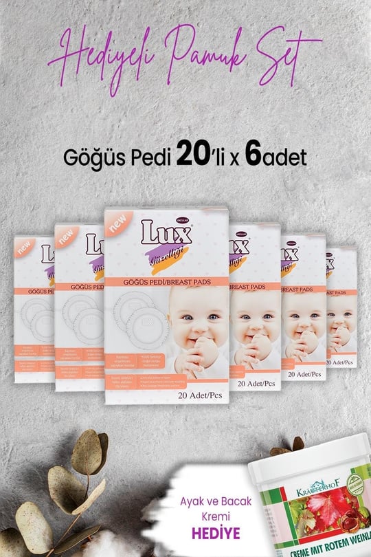 Lux Göğüs Pedi 20 li x 6 Adet ve Hediyeli