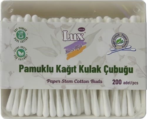 Lux Pamuklu Kağıt Kulak Çubuğu, 3 Paket, Toplam 600 Adet