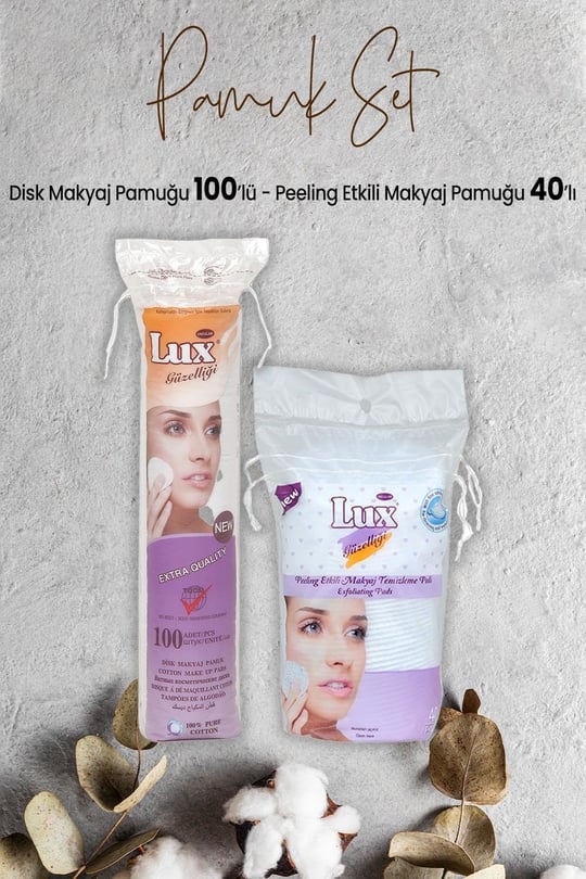 Lux Peeling Etkili Makyaj Pamuğu 40 lı ve Disk Makyaj Pamuğu 100lü