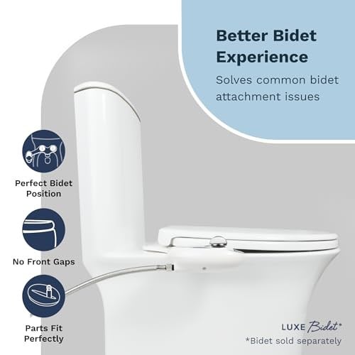 LUXE Bidet Luxe TS1008E Yavaş Kapanan, Hızlı Çıkarma Menteşeli ve Kaymaz Tamponlu Uzun Rahat Oturaklı Klozet Kapağı (Beyaz)