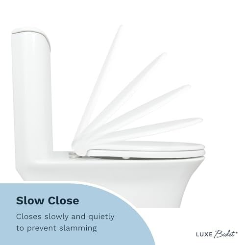 LUXE Bidet Luxe TS1008E Yavaş Kapanan, Hızlı Çıkarma Menteşeli ve Kaymaz Tamponlu Uzun Rahat Oturaklı Klozet Kapağı (Beyaz)