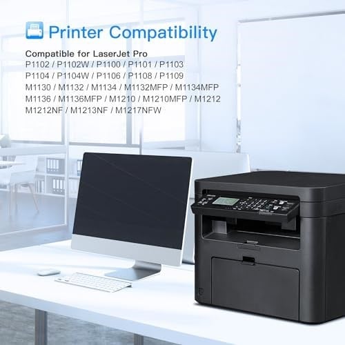 LxTek HP 85A CE285A için Uyumlu Toner Kartuşu Değiştirme Laserjet Pro M1132MFP M1217NFW M1212NF P1102W P1102 P1106 M1132 P1100 M1213NF M1136 M1210 M1212 (Siyah, 2li Paket) ile Uyumlu