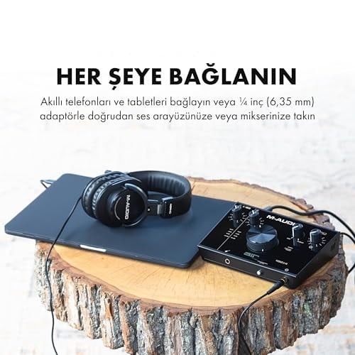 M-AUDIO HDH40 - Kulak Üstü Stüdyo Kulaklıkları, Stüdyo izleme, Podcasting ve Kayıt için Kapalı Arka Tasarım, Esnek Kafa Bandı ve 2.7m Kablo Ile